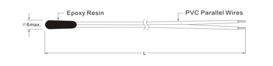 SC107 NTC Home Appliance Sensor Assemblies Drawing